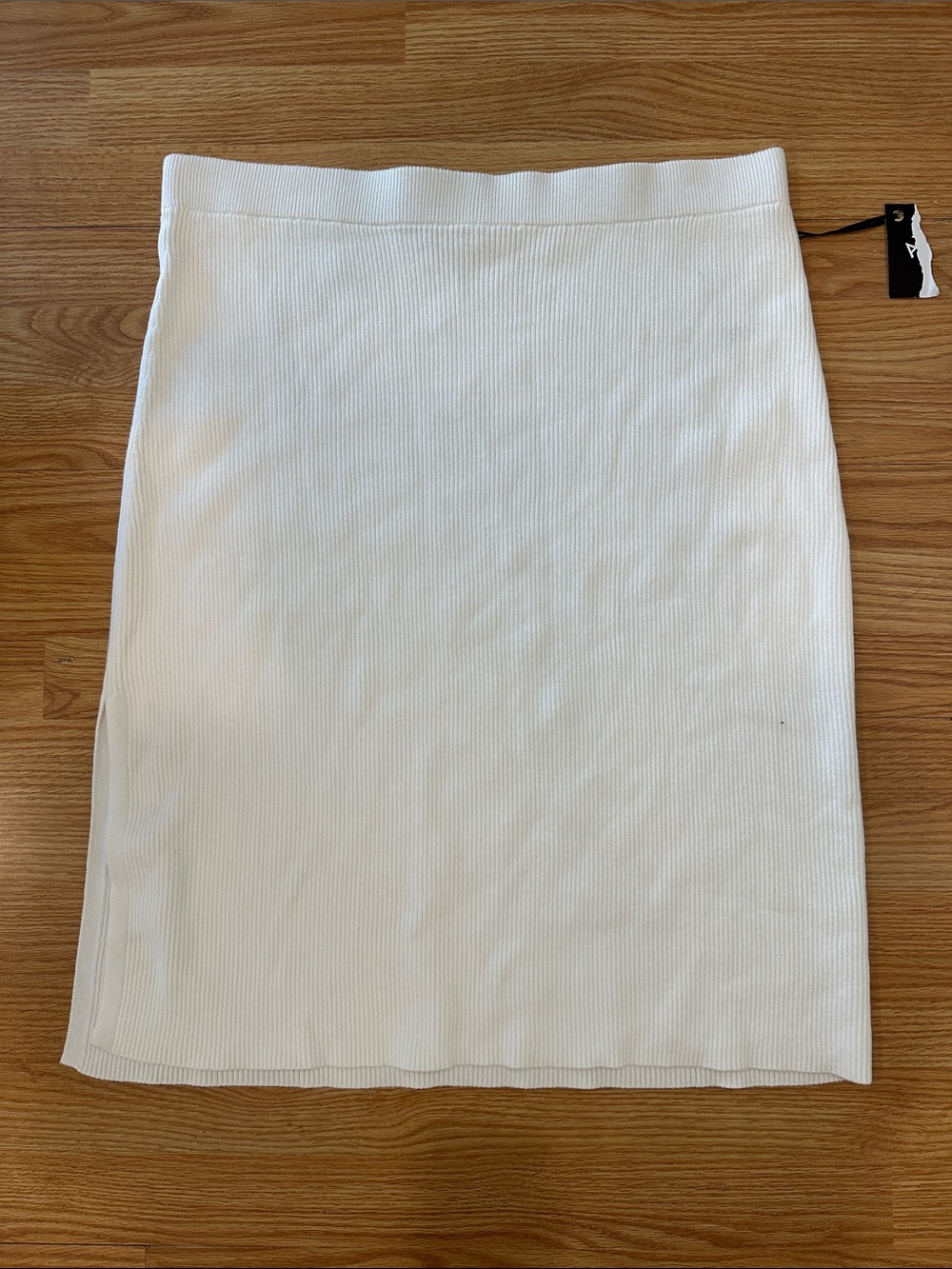 Ava & Viv White Cotton Ribbed Knit Pull On Pencil Skirt Size 1X NWT